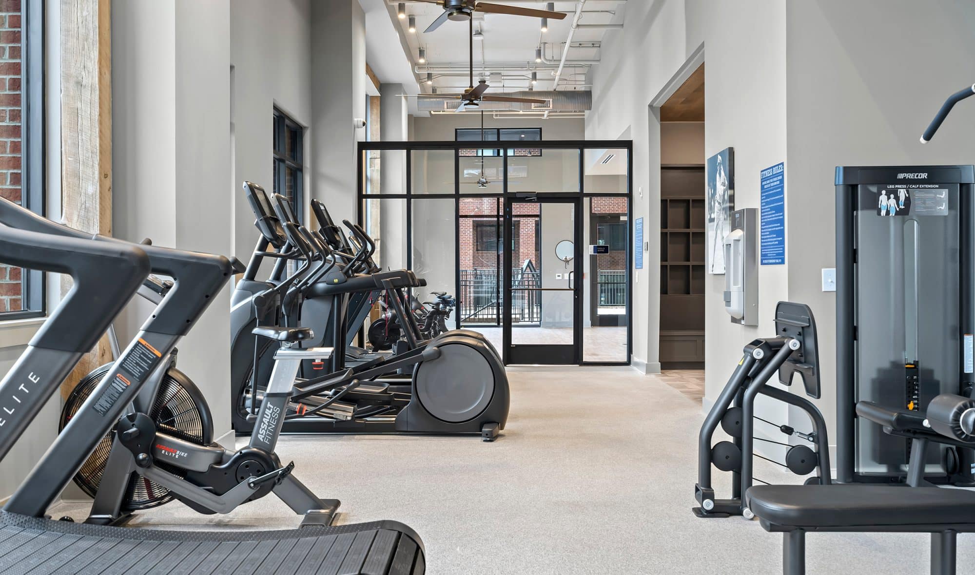 Fitness center at .408 Jackson Apartments